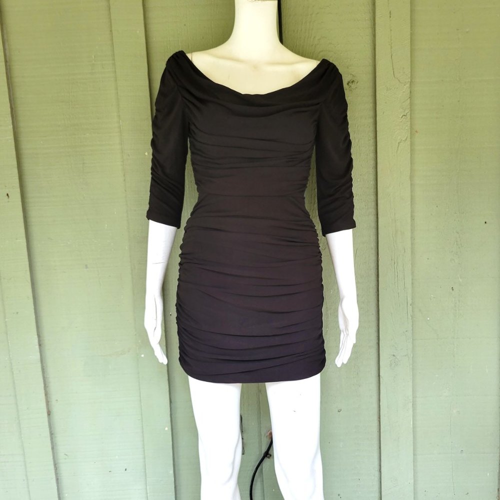 ALICE by Temperley Black Ruched Mini Dress 2